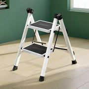 Plantex 2 Step Ladder for Home Use/Wide Anti-Slip Heavy-Duty Step Stool/Lightweight Kitchen Ladder (White)