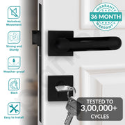 Plantex Door Lock for Home/Main Door Lock Set with 3 Years of Warranty/Mortise Lock for Door with Brass Lock Body & Cylinder (7124, Z Black & DC Black)