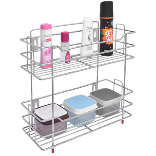 Plantex Stainless Steel Kitchen Rack Stand/2-Tier Spice Rack For Kitchen Storage/Multipurpose Masala Stand for Kitchen
