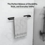 Plantex Space Aluminium Single Towel Rod/Towel Bar/Towel Holder/Towel Hanger for Bathroom/Bathroom Accessories (Black) â€“ Pack of 1