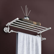 Plantex 304 Grade Stainless Steel Towel Rack with Rod/Towel Hanger for Bathroom/Towel Holder/Stand/Bathroom Accessories - Skyllo (18 inch -Chrome)