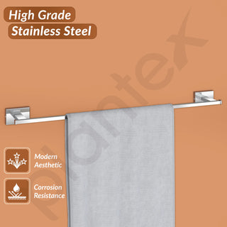 Plantex Stainless Steel Towel Hanger for Bathroom/Single Towel Rod/Towel Bar/Towel Hanger/Bathroom Accessories - Nexa (Chrome) 24 Inch
