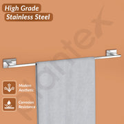 Plantex Stainless Steel Towel Hanger for Bathroom/Single Towel Rod/Towel Bar/Towel Hanger/Bathroom Accessories - Nexa (Chrome) 24 Inch
