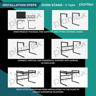Plantex Metal Microwave Stand for Kitchen Platform/Oven Stand/Counter Top OTG Organizer/Space Saving/Kitchen Storage Rack/Tiered Shelf (Black)