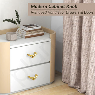 Plantex Knobs for Drawers/Drawer Knobs/Triangle Knob for Cabinets/Drawer Handle/Pull-Push Knob for Kitchen/Bedroom Drawers - Pack of 3 (Gold)