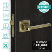 Plantex Heavy Duty Door Lock – Bathroom Door Lock/Mortise Keyless Handle Set for Home/Bathroom/Store Room/Balcony/Office with Baby Latch (605 - Brass Antique)