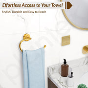 Plantex 304 Grade Stainless Steel Round Napkin Holder for washbasin/Towel Hanger/Towel Ring for Bathroom/Bathroom Accessories, Daizy(Golden)