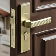 Plantex Stainless Steel Door Lock Handle Set/ 6-Lever Lock Mechanism with 3 Years of Warranty/Mortise Lock with 3 Keys, Brass Lock Body & Cylinder - (DTM-661, Brass Antique)