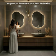 Plantex LED Bathroom Mirror with 3 Tone/Designer Mirror for Living Room/Bedroom/Dressing Room - Cloud Shape (18 x 24 Inch)