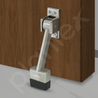 Plantex Door Stopper - 5 Inch Long Gate Stopper for Wooden Doors - Set of 3 (Silver Matt)