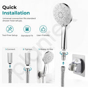 Plantex Hand Shower for Bathroom/6 Mode Multifunctional Shower/5-Inch ABS Plastic Silicone Handheld Shower Head/Easy Mode Switching – (Chrome & White, H459)