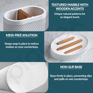 Plantex Polyresin Bathroom Accessories Set Soap Dispenser/Toothbrush Holder/Tumbler Holder/Soap Dish - 4 Piece(922)