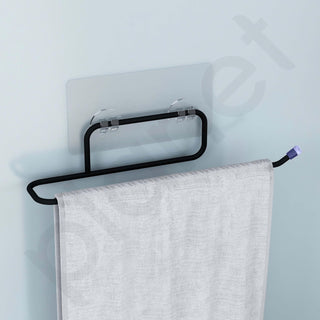 Plantex Self Adhesive Napkin Holder for wash Basin Hand Towel Holder/Towel Hanger for Bathroom Accessories – Pack of 1 (Black)