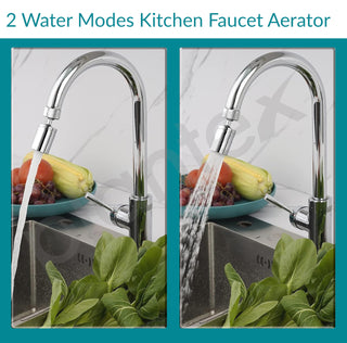 Plantex Brass Tap Extender for Kitchen Sink/360° Swivel Kitchen Sink Tap Aerator/2 Anti-Splash Modes/Upto 80% Water Saving/Fits F22 and M24 mm taps (XL-1035 Chrome)
