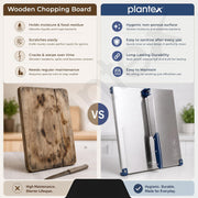Plantex Stainless Steel Chopping Board with Knife/Heavy Duty Food Grade Steel Cut & Chop Board/Adjustable Cutting Guide with Knife Lock/Rust Proof Vegetable/Fruit - (Chrome & Blue) 