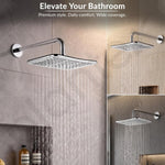 Plantex ABS Shower Head for Bathroom/12x8 inch Head for bathroom/Rain Showers Head for bathroom/Pressurized Showers Head – (Chrome, D399)