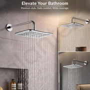 Plantex ABS Shower Head for Bathroom/12x8 inch Head for bathroom/Rain Showers Head for bathroom/Pressurized Showers Head – (Chrome, D399)
