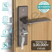 Plantex Heavy-Duty Door Lock Set - Main Door Lock Handle Set/ 6-Lever Lock Mechanism with 3 Year of Warranty/Mortise Lock with 3 Keys, Brass Lockbody & Cylinder(8105 -Satin Black)
