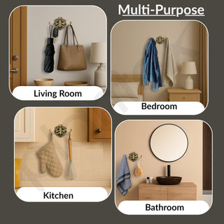 Plantex Zinc Alloy, Antique Robe Hook, Cloth-Towel Hanger Bathroom Accessories (Brass, Lion)