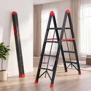 Plantex Ladder for Home 4 Steps/Foldable Heavy-Duty A-Frame Step Ladder/Home, Office & Warehouse - (Red & Black,150 kg Capacity)