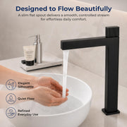 Plantex Wash Basin Mixer Tap/Brass Thermostatic Hot & Cold Basin Mixer Faucet/Deck Mount Pillar Spout for Bathroom Sink - Pack of 1 (4605, Black Matt)