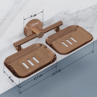Plantex Galaxy 304 Grade Stainless Steel Rectangular Double Soap Holder for Bathroom/Soap Stand/Soap Holder/Soap Storage/Bathroom Accessories – (PVD Rose Gold)