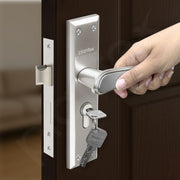 Plantex Heavy-Duty Door Lock Set - Main Door Lock Plate Handle Set/6-Lever Mechanism Mortise Locks with 3 Keys/Brass Locks Body & Cylinder (PTP-09-Satin & CP)
