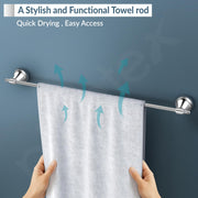 Plantex 304 Grade Stainless Steel Bathroom Single Towel Rod/Towel Stand/towel Hanger/Bathroom Accessories, Niko (24-inch Chrome)