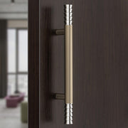 Plantex Heavy-Duty Golden Lotus 14 Inch Main Door Handle for Home/Glass & Wooden Door/Pull-Push Handle for Home/3 Years Warranty Pack of 1 (Satin White)