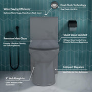 Plantex Platinum Ceramic Rimless Western Commode/Washdown One Piece Western Toilet/Commode for Bathroom with Soft Close Toilet Seat - S Trap Outlet (Smoke)