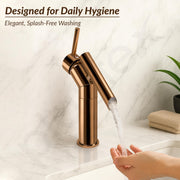 Plantex Pure Brass Wash Basin Tap/Basin Mixer Tap/Single Lever Pillar Tap for Wash Basin/Bathroom Faucet-(PVD Choco)