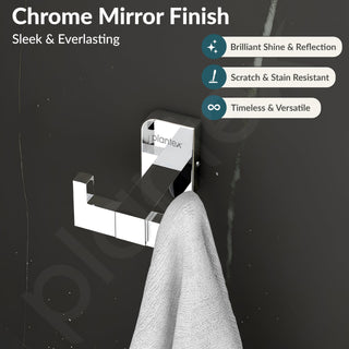 Plantex Robe Hook for Bathroom/304 Grade Stainless Steel Towel Hook/Cloth Hanger/Bathroom Accessories - Pack of 1 (1905, Chrome)