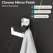 Plantex Robe Hook for Bathroom/304 Grade Stainless Steel Towel Hook/Cloth Hanger/Bathroom Accessories - Pack of 1 (1905, Chrome)