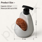 Plantex Ceramic Soap Dispenser with Scruber/Liquid Soap Dispenser/Sink Dish Washing Soap Dispenser Set/Soap Dispenser for Wash Basin Ceramic - Bathroom Accessories