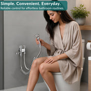 Plantex Jet Spray for Toilet/Health Faucet with Shower Hose/ABS Handheld Bidet Spray/2-in-1 Dual Control Valve/Bathroom & Kitchen – Chrome