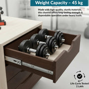 Plantex Drawer Channel/Regular Close Ball Bearing Channel for Drawer/Telescopic Channel for Wooden & Metals Drawers in Kitchen, Wardrobe, (16-Inch,Silver) 1 Pair Set