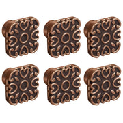 Plantex Knobs for Drawer/Square Drawer Knobs/Knobs for Cabinets/Pull-Push Knobs for Kitchen/Bedroom Drawer - Pack of 6 (DTK-299, Copper Antique)