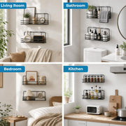 Plantex Self-Adhesive Double Sticker for Bathroom/Hanger for Bedroom/Livingroom/Magic Sticker for Wall/Strong Magic Adhesive Sticker for Kitchen Corner Shelf -Pack of 2 (14x7cm)