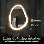 Plantex LED Bathroom Mirror with 3 Tone/Designer Mirror for Living Room/Bedroom/Dressing Room - Oval Shape (18 x 24 Inch)