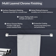 Plantex Smero Pure Brass Towel Hanger for Bathroom/Single Towel Rod/Towel Bar/Bathroom Accessories - Arrete (24 Inch-Chrome)