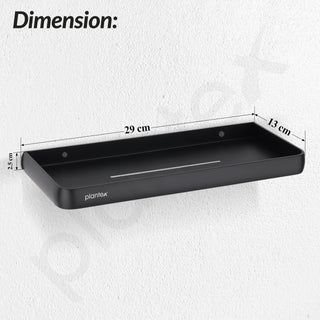 Plantex Shelf for Bathroom/Multipurpose Self Adhesive Shelf/12x5 inch No Drill Bathroom Shelf for Home/Office/Hotel - Pack of 1 (1502, Black)
