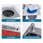 Plantex 304 Grade Stainless Steel Smart Waterfall Sink/Kitchen Sink with Integrated Waterfall, Cupwasher, Dustbin and Digital Display - All in One Sink for Kitchen (38x18x9 Inch - Silver Matt)