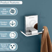 Plantex 304 Grade Stainless Steel Robe Hook/Cloth-Towel Hanger/Bathroom Accessories - Iris (Chrome)