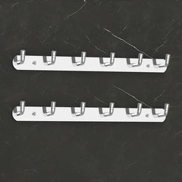 Plantex Wall Hooks for Hanging Cloth/Stainless Steel Towel Hangers/Bathroom Robe Hooks/Door Hangers/Wall Hook Rack/Hook Rail for Hanging Keys - 6 Hooks (Pack of 2, Chrome)