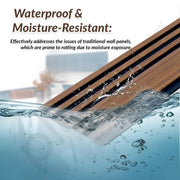 Plantex Wall Panels/Wooden Louvers Panel for Wall 8 Feet/Charcoal Panel for Interior Wall Décor/3D Wall Panel - Pack of 10 Covers - 32 Sq. Ft, Size-5 Inch x 8 Feet (Wooden - Modern Strip)