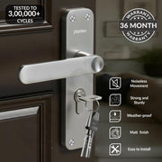 Plantex Door Lock for Main Door/Mortise Lock with 3 Keys/Brass Lock Body & Cylinder/Door Handle Set with 3 Year Warranty - (8136, Matt)