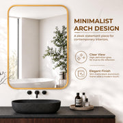 Plantex Aluminium Frame Mirror for Wall/Rectangle Wall Mount Mirror for Bedroom/Dressing Room/Living Room/Entryway - (24x32 Inch-Gold)