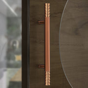 Plantex Stainless Steel Lotus Main Door Handle/Door Handles for Main Door/Wooden & Glass Door Handle/3 Years Warranty (Rose Gold Finish)