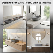 Plantex Ceramic Tabletop Washbasin/Bathroom Basin Sink/Basin for Bathroom/Wash Basin for Restaurant, Hotel (Matt Grey - 18 x 13 x 5 Inch)