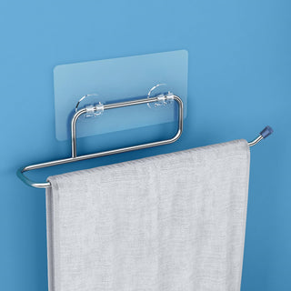 Plantex Self Adhesive Stainless Steel Towel Holder/Towel Hanger/Towel Ring for Bathroom/Bathroom Accessories - Pack of 3 (Chrome)